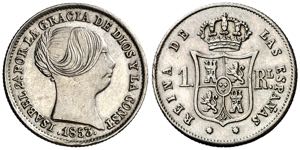 1853. Isabel II. Sevilla. 1 real. (AC. 322). ... 