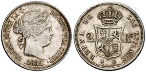 1859/7. Isabel II. Madrid. 2 reales. (AC. ... 
