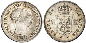 1852/552. Isabel II. Sevilla. 2 reales. (AC. ... 