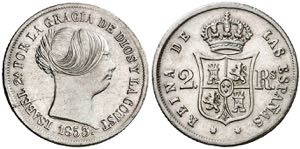 1853. Isabel II. Sevilla. 2 reales. (AC. ... 