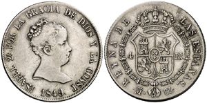 1849. Isabel II. Madrid. CL. 4 reales. (AC. ... 