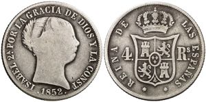 1852. Isabel II. Madrid. 4 reales. (AC. ... 