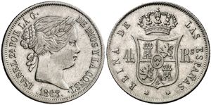 1863. Isabel II. Madrid. 4 reales. (AC. ... 