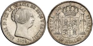 1852. Isabel II. Barcelona. 10 reales. (AC. ... 