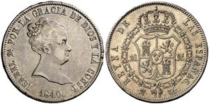 1840. Isabel II. Madrid. CL. 10 reales. (AC. ... 