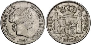 1861. Isabel II. Madrid. 10 reales. (AC. ... 