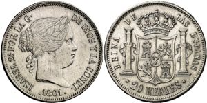 1861. Isabel II. Madrid. 20 reales. (AC. ... 