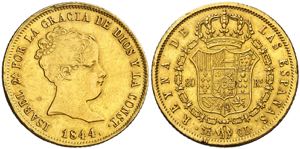 1844. Isabel II. Madrid. CL. 80 reales. (AC. ... 
