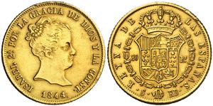 1844/3. Isabel II. Sevilla. RD. 80 reales. ... 