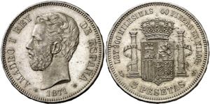 1871*1871. Amadeo I. SDM. 5 pesetas. (AC. ... 