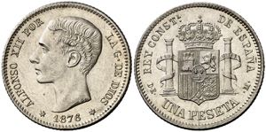 1876*1876. Alfonso XII. DEM. 1 peseta. (AC. ... 