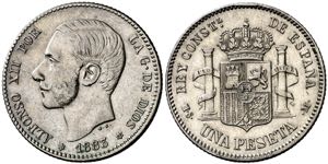 1883*1883. Alfonso XII. MSM. 1 peseta. (AC. ... 