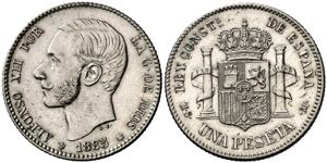1885*1885. Alfonso XII. MSM. 1 peseta. (AC. ... 