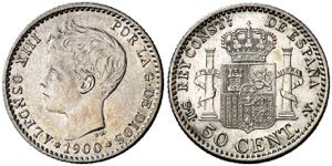 1900*00. Alfonso XIII. SMV. 50 céntimos. ... 