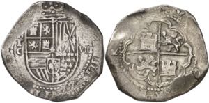 (159)7. Felipe II. Toledo. C. 8 reales. (AC. ... 