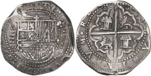 s/d. Felipe II. Valladolid. 8 reales. (AC. ... 