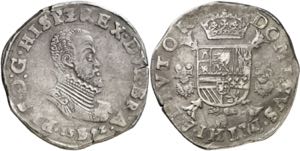 1592. Felipe II. Bruselas. 1 escudo felipe. ... 