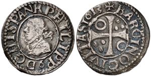 1613/2. Felipe III. Barcelona. 1/2 croat. ... 