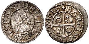 1619. Felipe III. Barcelona. 1/2 croat. (AC. ... 