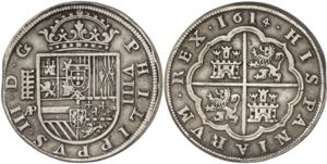 1614. Felipe III. Segovia. AR. 8 reales. ... 