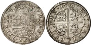 1636. Felipe IV. Segovia. R. 8 reales. (AC. ... 