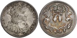1693. Carlos II. Nápoles. AG/A. 1/2 ducado. ... 
