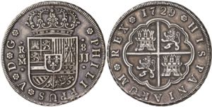 1729. Felipe V. Madrid. JJ. 8 reales. (AC. ... 