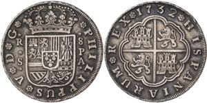 1732. Felipe V. Sevilla. PA. 8 reales. (AC. ... 
