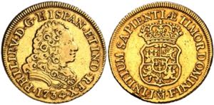 1734. Felipe V. Madrid. JF. 2 escudos. (AC. ... 