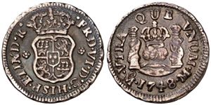 1748. Fernando VI. México. M. 1/2 real. ... 