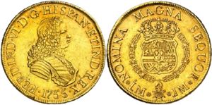 1755. Fernando VI. Lima. JM. 8 escudos. (AC. ... 