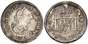 1783. Carlos III. México. FF. 1/2 real. ... 