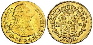 1774. Carlos III. Madrid. PJ. 1/2 escudo. ... 