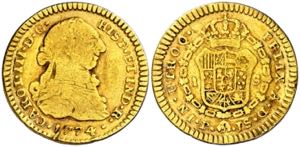 1774. Carlos III. Popayán. JS. 1 escudo. ... 