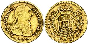 1777. Carlos III. Popayán. SF. 1 escudo. ... 