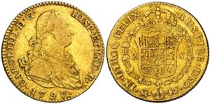 1797. Carlos IV. Madrid. MF. 2 escudos. (AC. ... 