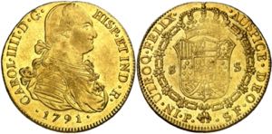 1791. Carlos IV. Popayán. SF. 8 escudos. ... 