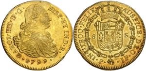 1799. Carlos IV. Popayán. JF. 8 escudos. ... 