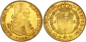 1806. Carlos IV. Potosí. PJ. 8 escudos. ... 