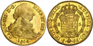 1806/5. Carlos IV. Santiago. FJ. 8 escudos. ... 