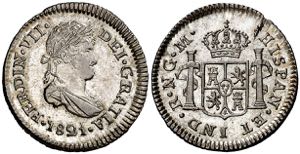 1821. Fernando VII. Guatemala. M. 1/2 real. ... 