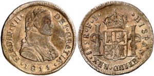 1811. Fernando VII. Santiago. FJ. 2 reales. ... 