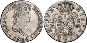 1816. Fernando VII. Madrid. GJ. 8 reales. ... 
