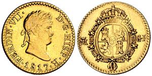 1817. Fernando VII. Madrid. GJ. 1/2 escudo. ... 