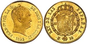 1822 Fernando VII. Madrid. SR. 80 reales. ... 