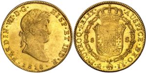 1818. Fernando VII. México. JJ. 8 escudos. ... 