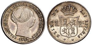 1852. Isabel II. Sevilla. 1 real. (AC. 321). ... 