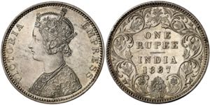India británica. 1887. Victoria. 1 rupia. ... 