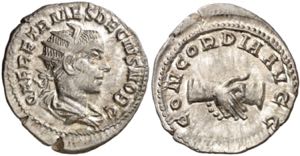 (251 d.C.). Herennio Estrusco. Antoniniano. ... 
