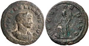 (274-275 d.C.). Aureliano. Denario de cobre. ... 